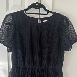 J. Crew Black Puff Sleeve Midi Dress